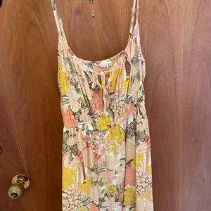 Roxy Floral Dress in Yellow and Pink